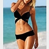WDM Frauen Sexy Einzigartige Pure Color Allure Halter Bikini (schwarz)