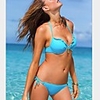 WDM Frauen Sexy Pure Color Allure Halter Bikini (Blau)