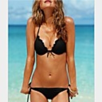 WDM Frauen Sexy Pure Color Allure Halter Bikini (schwarz)