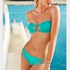 WDM Frauen Sexy Pure Color Bandeau Bikini (Blau)