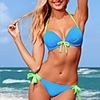WDM Frauen Sexy Pure Color Halter Bikini (Dark Blue)