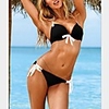 WDM Frauen Sexy Pure Color Halter Bikini (schwarz)