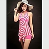WDM Frauen Sexy Stripes Elegante Einzigartige Bademode (Pink)