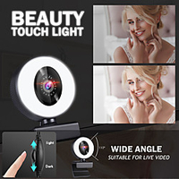 Webcam 1k Mini-Webkamera für Computer Laptop mit Mikrofon Ring Licht Video Webcam 1080p 2k Live-Übertragung Autofokus Webcam Lightinthebox