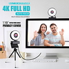 Webcam 4k Mini-Webkamera für Computer Laptop mit Mikrofon Ring Licht Video Webcam 1080p 2k Live-Übertragung Autofokus Webcam Lightinthebox