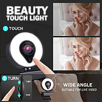 Webkamera mit Mikrofon Autofokus 3 Klassen Ringlicht verschönern Beleuchtung Video Webcam für Live-Übertragung Webcam 1k Version Lightinthebox