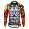 WECYCLE Damen Herren Langarm Fahrradtrikot Winter Rot Totenkopf Motiv Blumen Pflanzen Fahhrad Trikot / Radtrikot Oberteile Bergradfahren Straßenradfahren Atmungsaktiv Rasche Trocknung Sport Bekleidung Lightinthebox