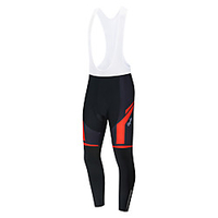WECYCLE Herrn Damen Fahrradträgerhosen Winter Polyester Fahhrad Trägerhose / Lange Radhose Mit Trägern Gepolsterte Shorts Hosen Atmungsaktiv 3D Pad Rasche Trocknung Sport Patchwork Schwarz / Rot Lightinthebox