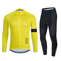 WECYCLE Herrn Damen Langarm Fahrradtrikot mit Trägerhosen Fahrradtrikots mit Fahrradhosen Winter Polyester Schwarz / gelb Schwarz Schwarz / Weiß Volltonfarbe Fahhrad Sportkleidung Atmungsaktiv 3D Pad Lightinthebox