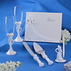 Wedding Collection Set Inklusive Gästebuch,  Stifthalter,  Umarmung Paar Toasten Flöten-und Kuchen-Server Knife (6 Stück)
