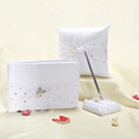 Wedding Collection Set mit Perlen-Blumen-und Organza-Bogen (3 Stück)