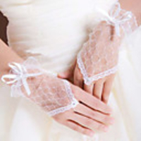 Wedding Dress White Lace Mitten
