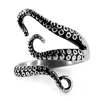 weelovee 316l titan stahl punk antiker oktopus ring für herren frauen verstellbare größe design schmuckset unisex silber Lightinthebox