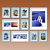 Weiß Blau Foto Wall Frame Collection Set von 10