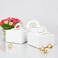 Weiß Cake Box mit Tragegriff (set of 12)