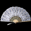 Weiß Crown Design Spitze Hand Fan