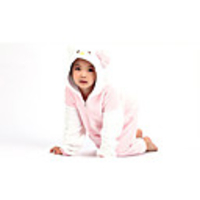 Weiß-face Kitty Flanell Kids Kigurumi Pyjama