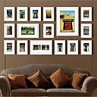Weiß Farbe Foto Wall Frame Collection Set von 16