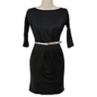 Weiß Figurbetontes Kleid mit Halbpension Länge Sleeves