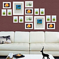 Weiß-Foto Wandrahmen Sammlung - von 16 gesetzt