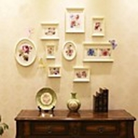 Weiß Golden Foto Wall Frame Collection Set von 9