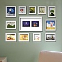 Weiß Photo Frame Collection Set von 12