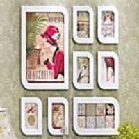 Weiß Photo Frame Collection Set von 8