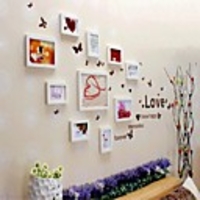 Weiß Photo Wall Frame Collection Set von 10,  mit der Liebe Wandaufkleber