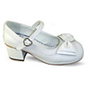 weiß PU-Leder 4, 5 cm hohen Absatz reiner Farbe Sweet Lolita Cosplay Schuhe mit Schleife