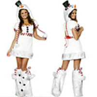 Weiß Schneemann Frauen Weihnachts-Kostüm
