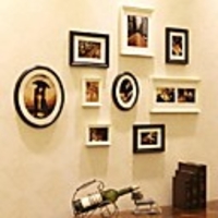 Weiß Schwarz Foto Wall Frame Collection Set von 9