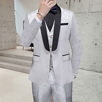 Weiß Schwarz Purpur Herren Hochzeit Smokings Schalrevers Volltonfarbe Weite Passform Einreiher - 1 Knopf 2022 Lightinthebox