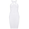 Weiß Sexy Halter Open Back Schlank,  figurbetontes Bandage-Kleid