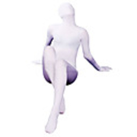 Weiß Spandex Lycra Unisex Zentai Suit