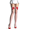 Weiß Spandex und Nylon Sweet Lolita Over-Kniestrümpfe mit Bow