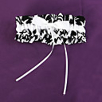 Weiß und Schwarz Print Hochzeit Strumpfband