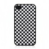 Weiß und Schwarz quadratischen Mustern Black Frame PC Hard Case für iPhone 4/4S