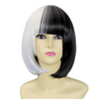 Weiß und Schwarz Short Bob 35cm Gothic Lolita Perücke