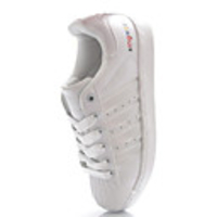 Weiß Unisex Microfaser PU Leder Freilauf und Tennis-Schuhe