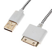 Weiß USB-zu-30-Pin-Daten-Synchronisierungs-Lade Nylon-Kabel für iPhone 4/4S und andere (100cm)