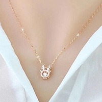 weibliches Reh hat Ihr Geweih intelligente Halskette ins online Berühmtheit schlagen Zirkon Schlüsselbein Kette einfacher Schmuck Lightinthebox