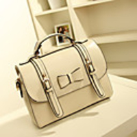 Weicai Damenmode Bow Dekorieren Einzel-Schulter-Umhängetasche (Almond)