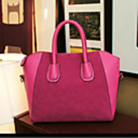 Weicai Damenmode Dull polnischen Ol-Tragetasche (Fuchsia,  Schwarz,  Blau)