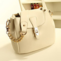 Weicai Damenmode Einzel-Schulter-Kette Umhängetasche / Bucket Bag (Cream)