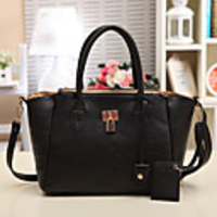 Weicai Damenmode Einzel-Schulter-Large Tote / Crossbody-Tasche (Schwarz)