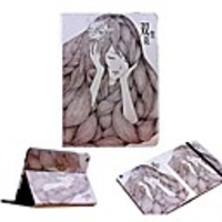 Weiße Blumen-Mädchen-Muster-Leder Ganzkörper-Case mit Ständer für iPad Air