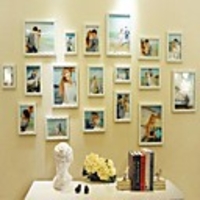 Weiße Farbe Photo Frame Collection Set von 18