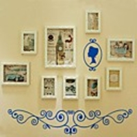 Weiße Farbe Photo Frame Collection Set von 9 mit Wand-Aufkleber