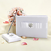 Weiße Hochzeit Gästebuch und Pen-Set mit Strass-und Bogen-