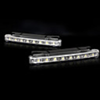 Weiße LED mit 8 LED Tagfahrlicht Set (2 Stück)
